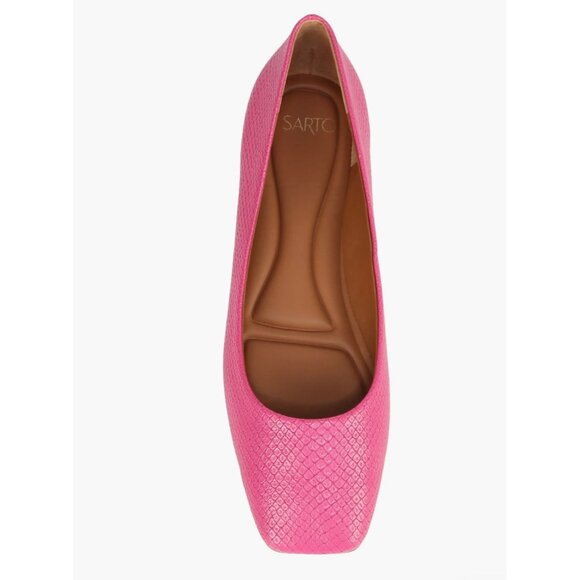 SARTO by  Franco Sarto Flexa Amaya Ballet Flat Pink Snake Print Faux Leather 8 - Picture 3 of 12